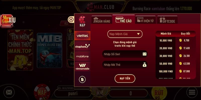 Điều kiện cần biết trước khi rút tiền Manclub